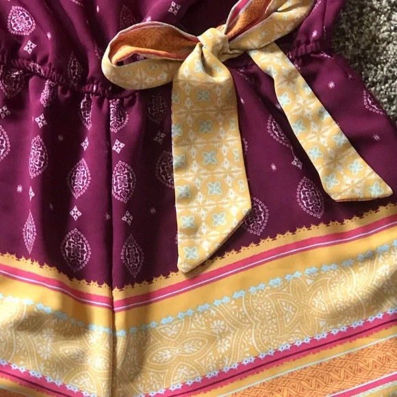 Living Doll Fall Boho Romper Size Large - Picture 2 of 6